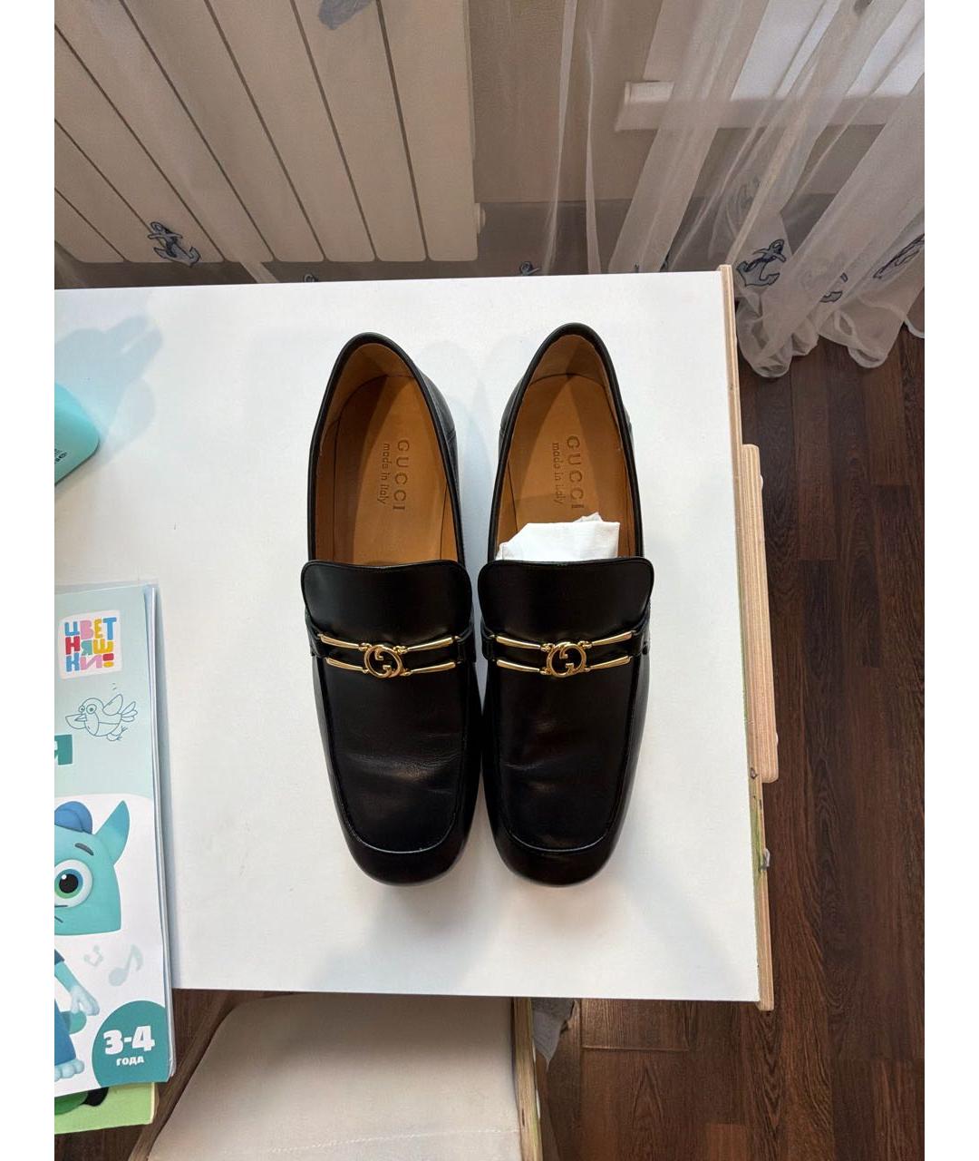 GUCCI Черные кожаные лоферы, фото 3