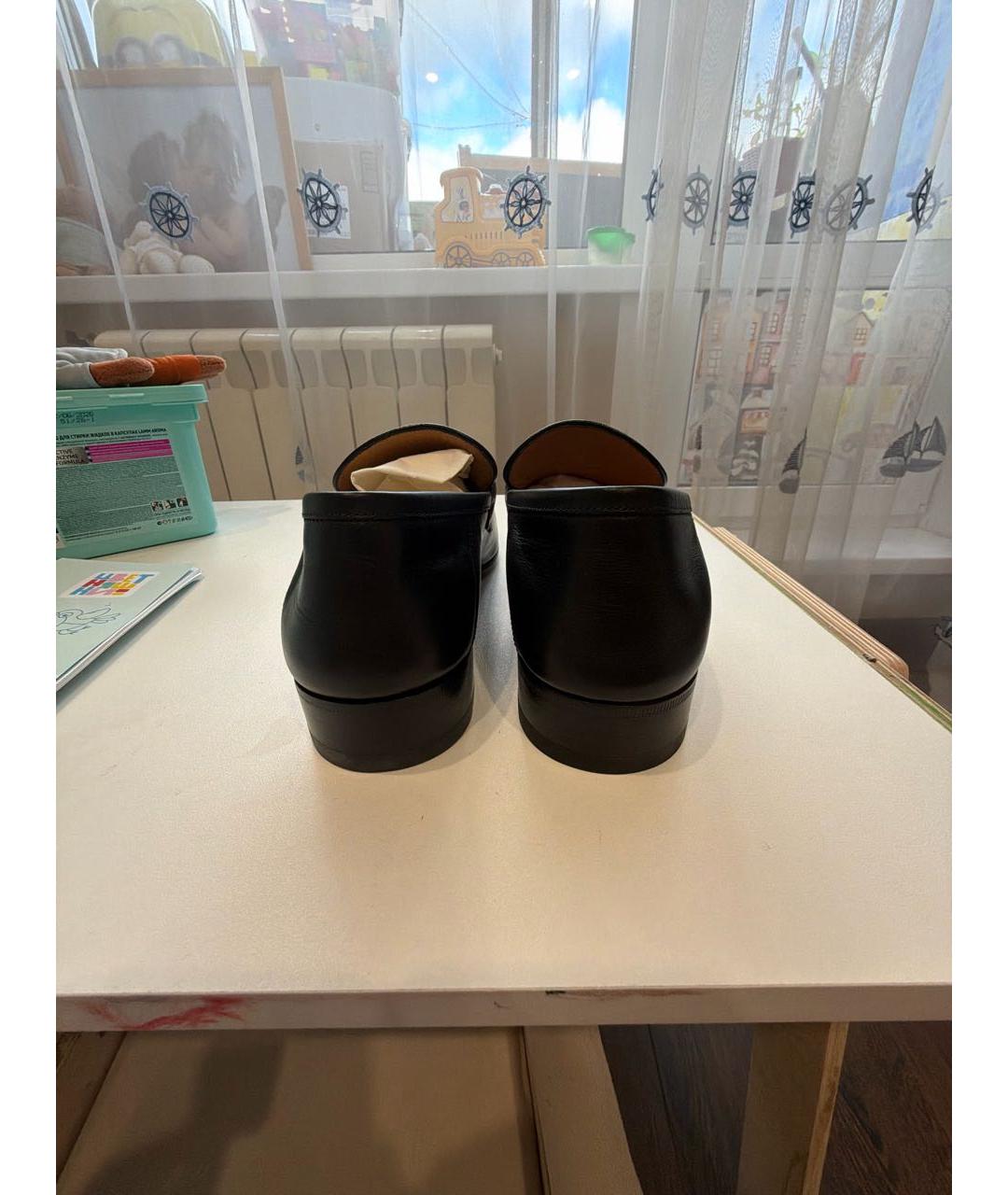 GUCCI Черные кожаные лоферы, фото 4