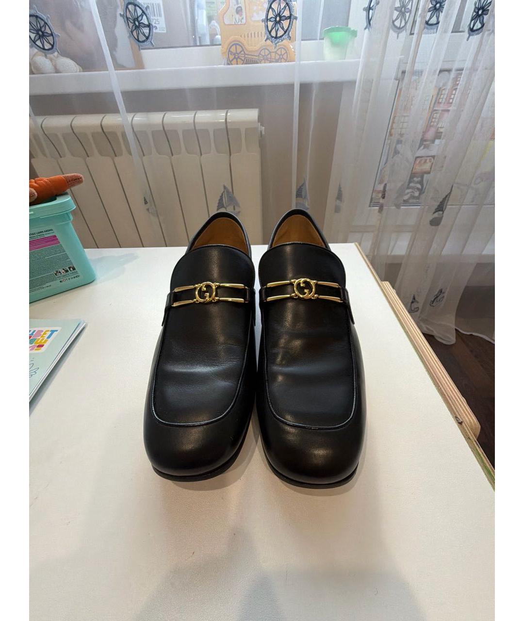 GUCCI Черные кожаные лоферы, фото 2