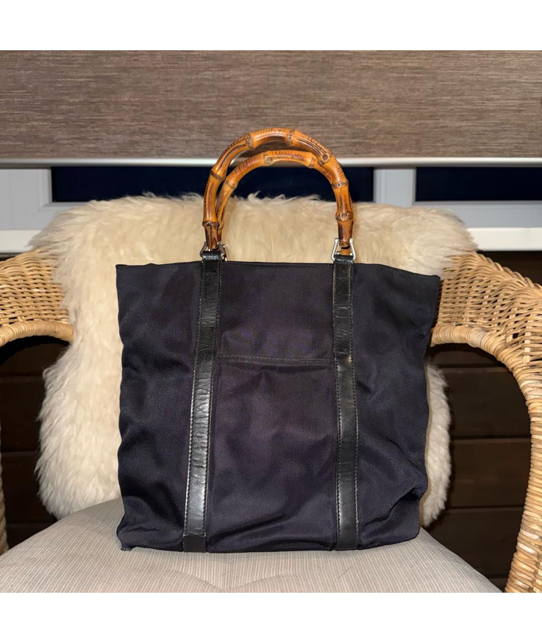 GUCCI Черная нейлоновая сумка с короткими ручками, фото 2