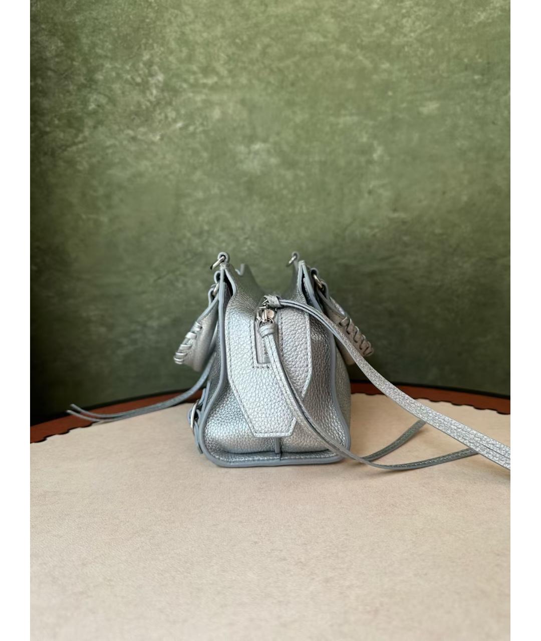 BALENCIAGA Серая кожаная сумка через плечо, фото 3