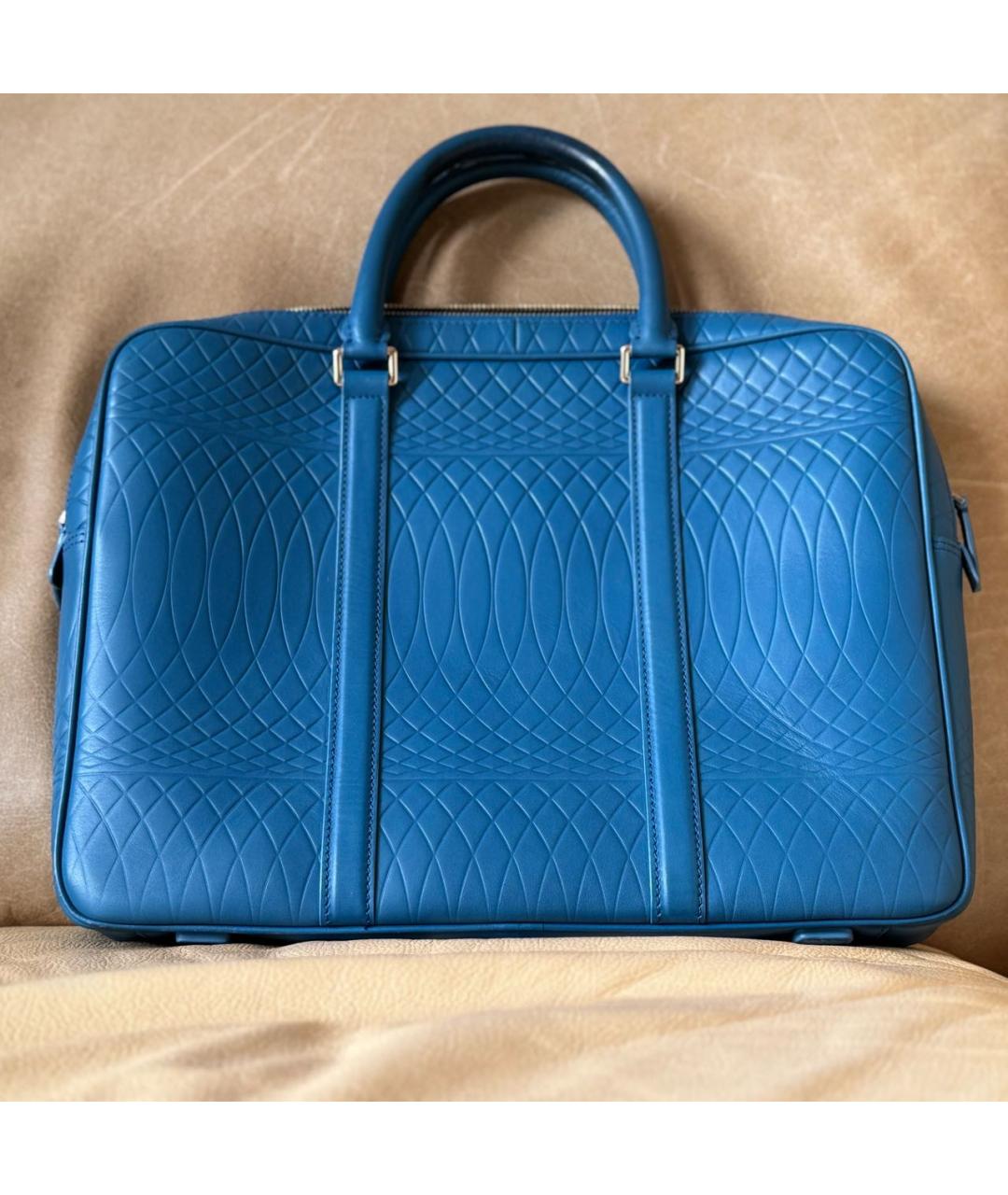 PAUL SMITH Синий кожаный портфель, фото 8