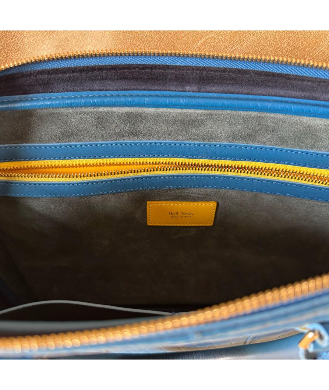 PAUL SMITH Синий кожаный портфель, фото 4