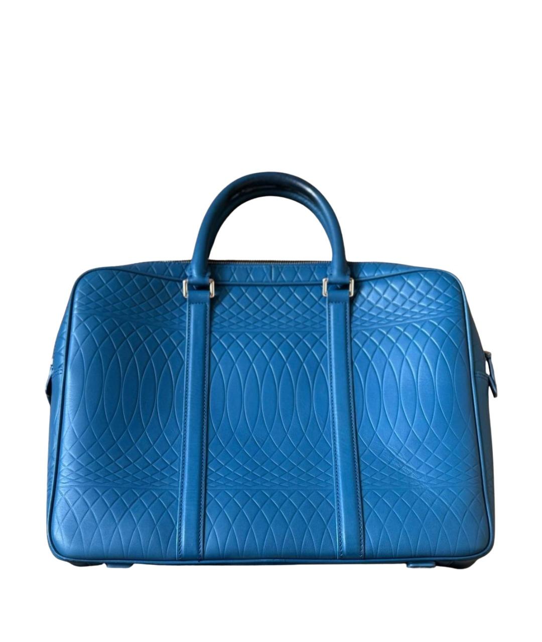 PAUL SMITH Синий кожаный портфель, фото 1