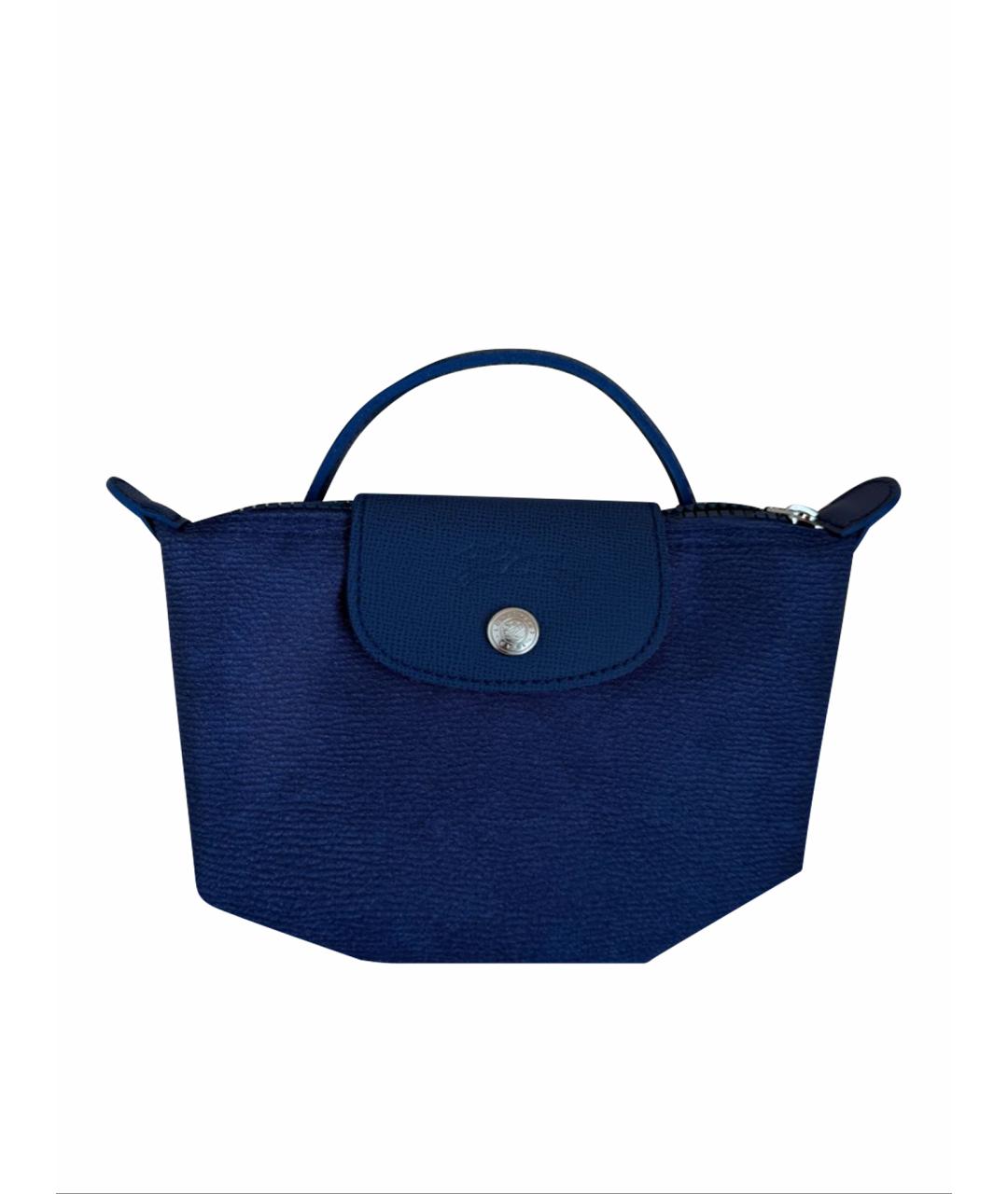 LONGCHAMP Темно-синяя синтетическая сумка с короткими ручками, фото 1