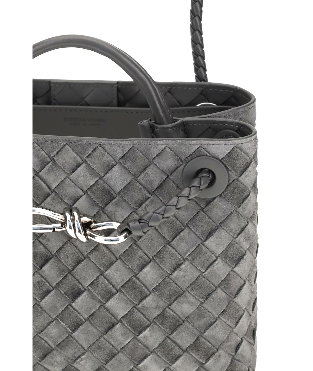 BOTTEGA VENETA Серая замшевая сумка тоут, фото 4