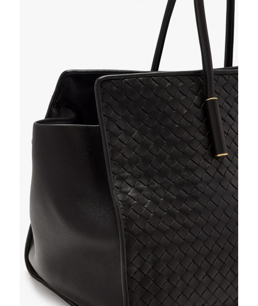BOTTEGA VENETA Черная кожаная сумка тоут, фото 3