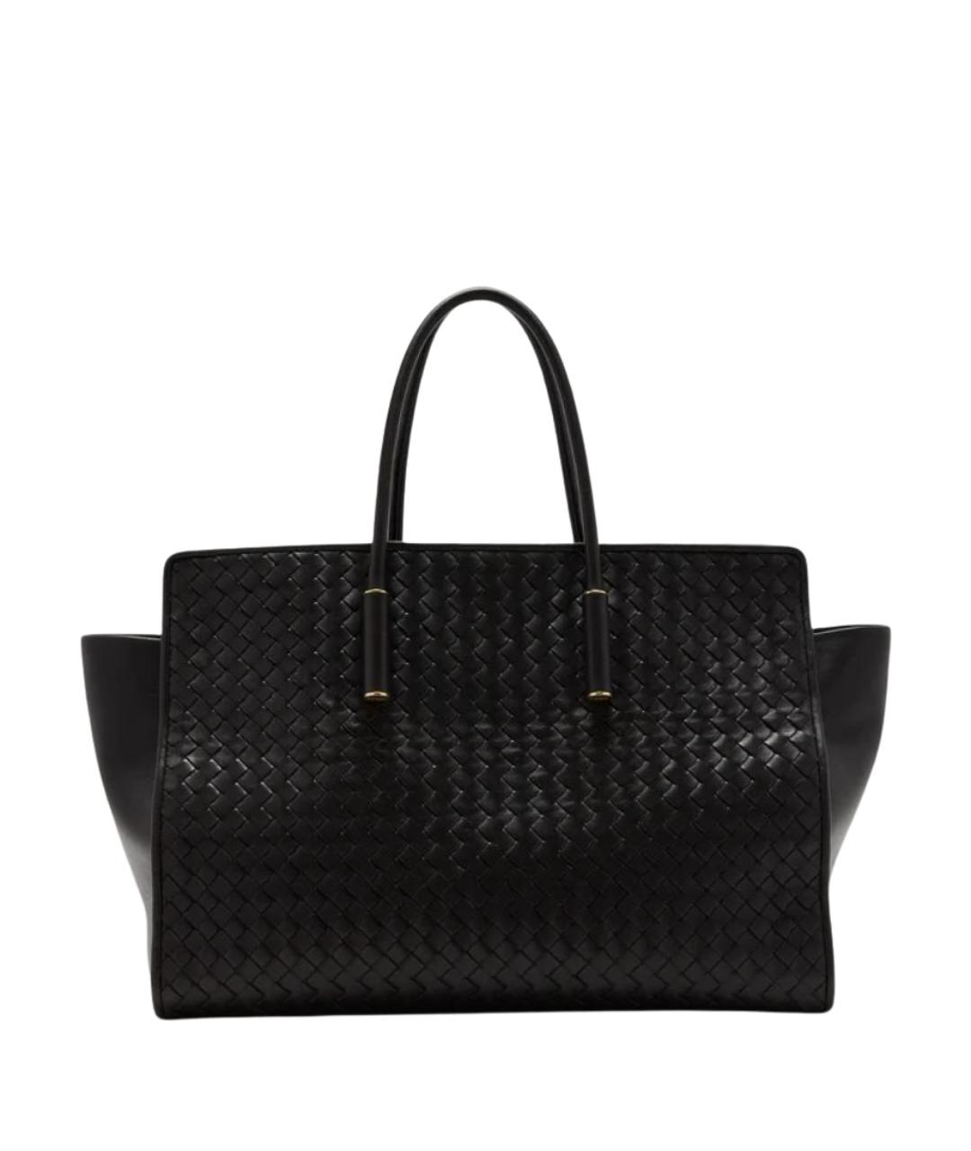 BOTTEGA VENETA Черная кожаная сумка тоут, фото 1