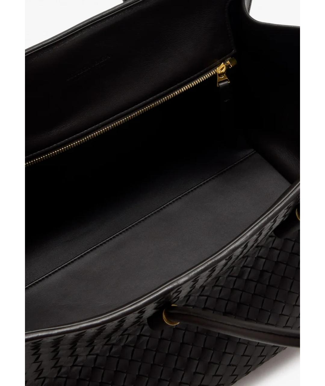 BOTTEGA VENETA Черная кожаная сумка тоут, фото 5