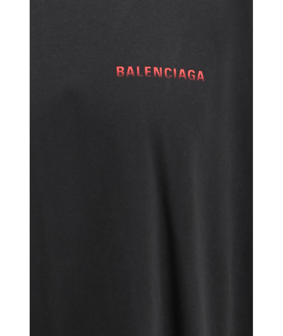 BALENCIAGA Черная хлопковая футболка, фото 3