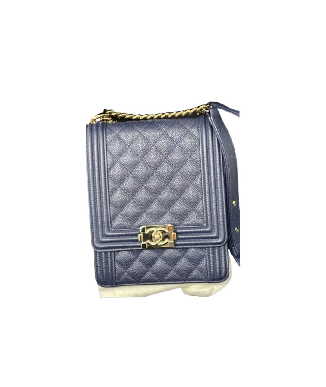 CHANEL Голубая кожаная сумка через плечо, фото 7