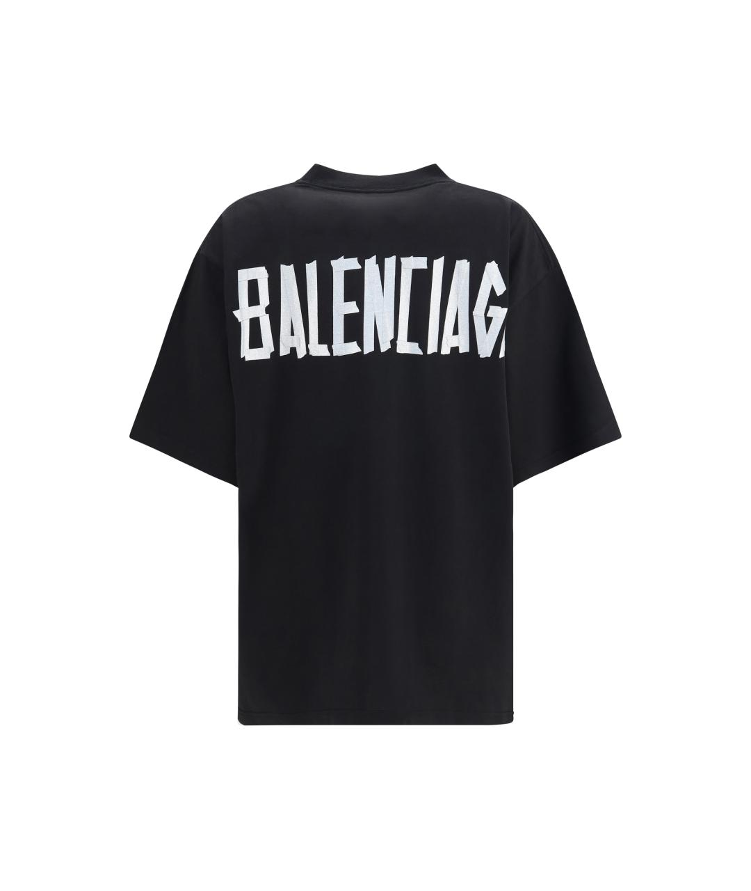 BALENCIAGA Черная хлопковая футболка, фото 2