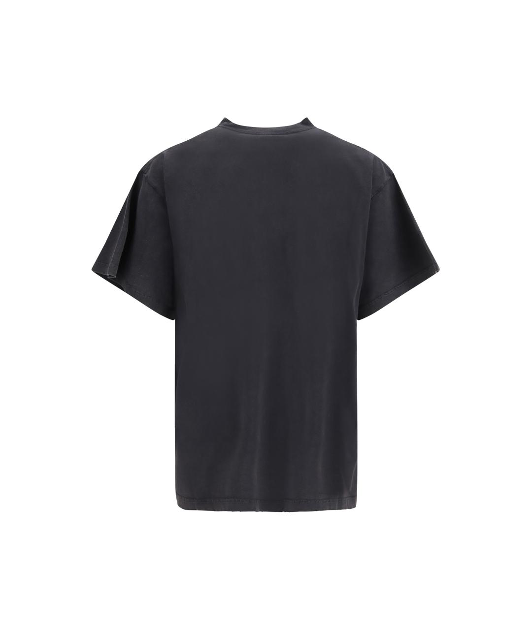 BALENCIAGA Черная хлопковая футболка, фото 2
