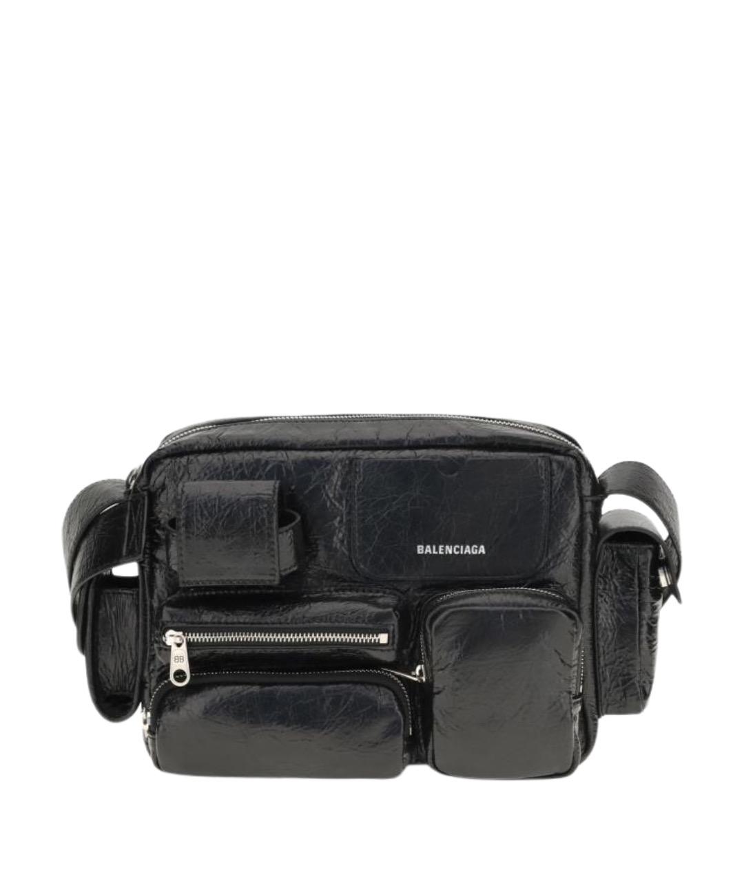 BALENCIAGA Черная кожаная сумка на плечо, фото 1