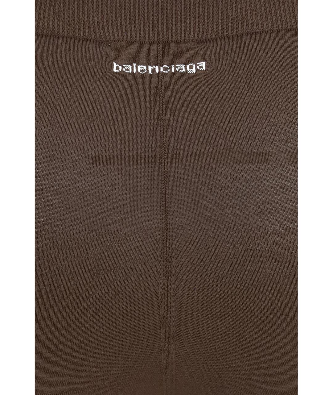 BALENCIAGA Коричневые синтетические леггинсы и велосипедки, фото 3