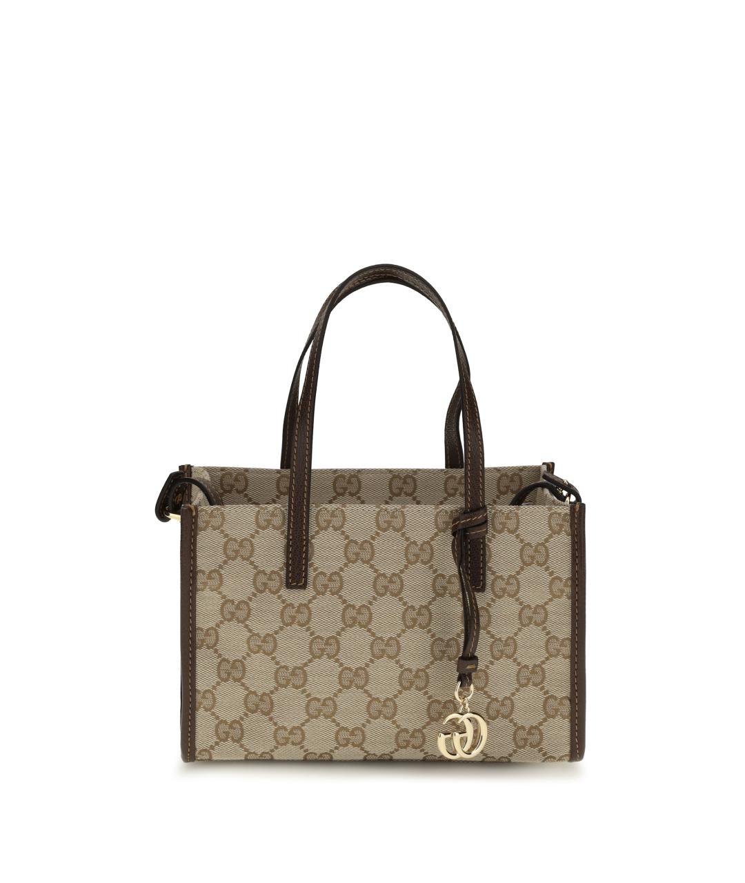 GUCCI Бежевая хлопковая сумка с короткими ручками, фото 1