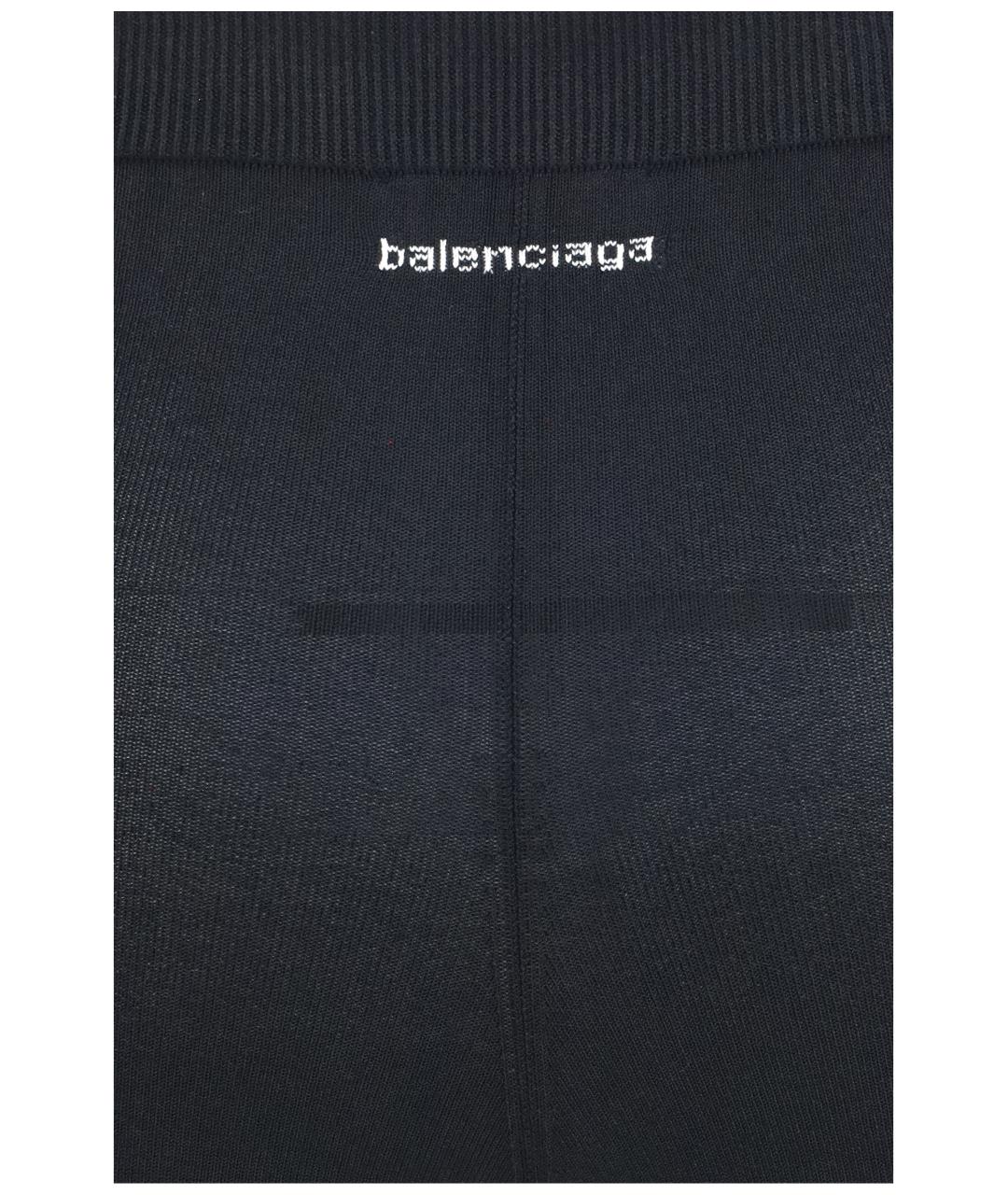 BALENCIAGA Черные синтетические леггинсы и велосипедки, фото 3