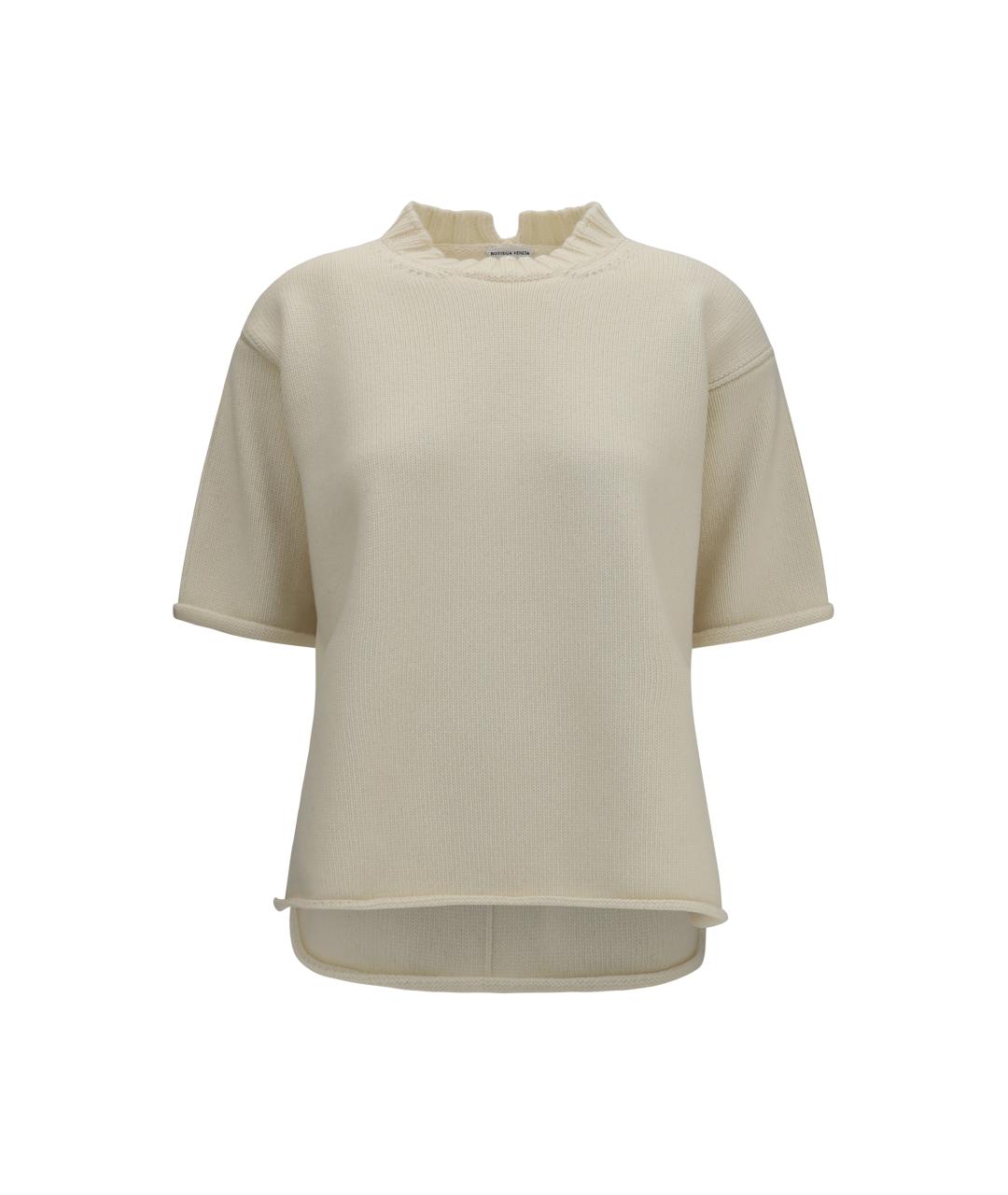 BOTTEGA VENETA Бежевый шерстяной джемпер / свитер, фото 1