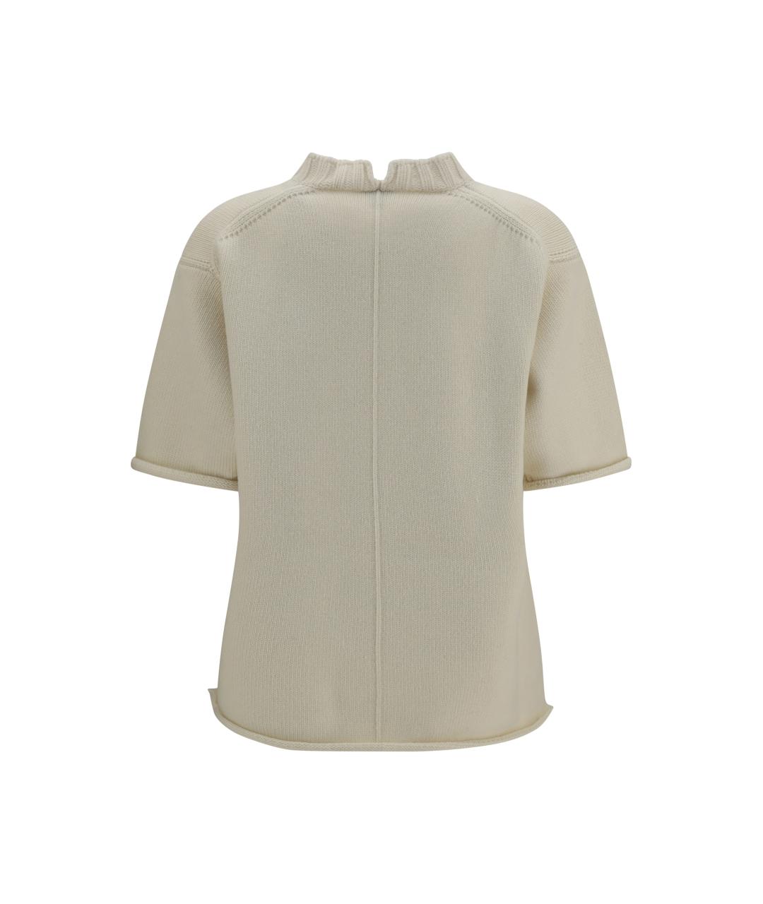 BOTTEGA VENETA Бежевый шерстяной джемпер / свитер, фото 2