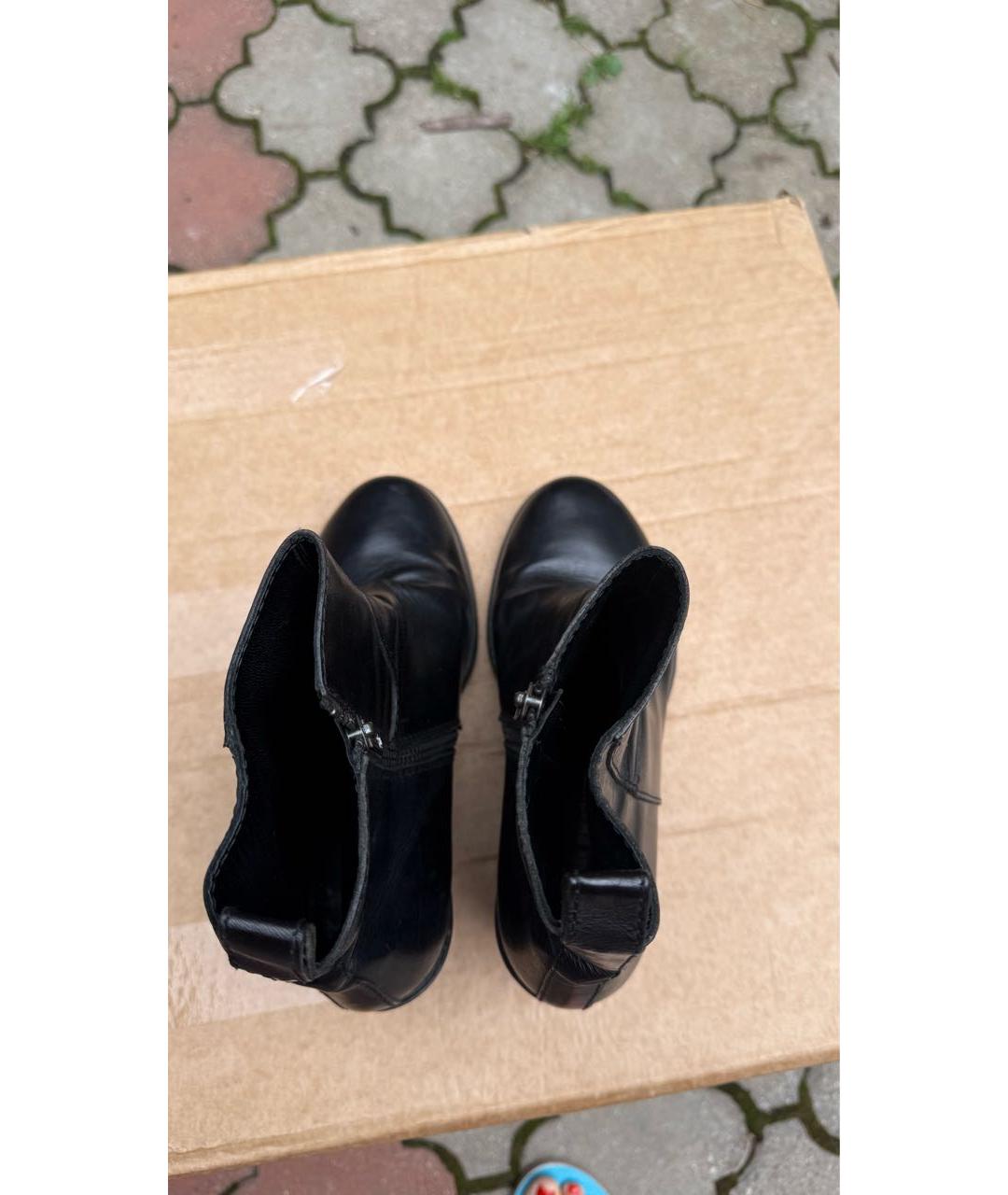 ANN DEMEULEMEESTER Черные кожаные ботильоны, фото 3