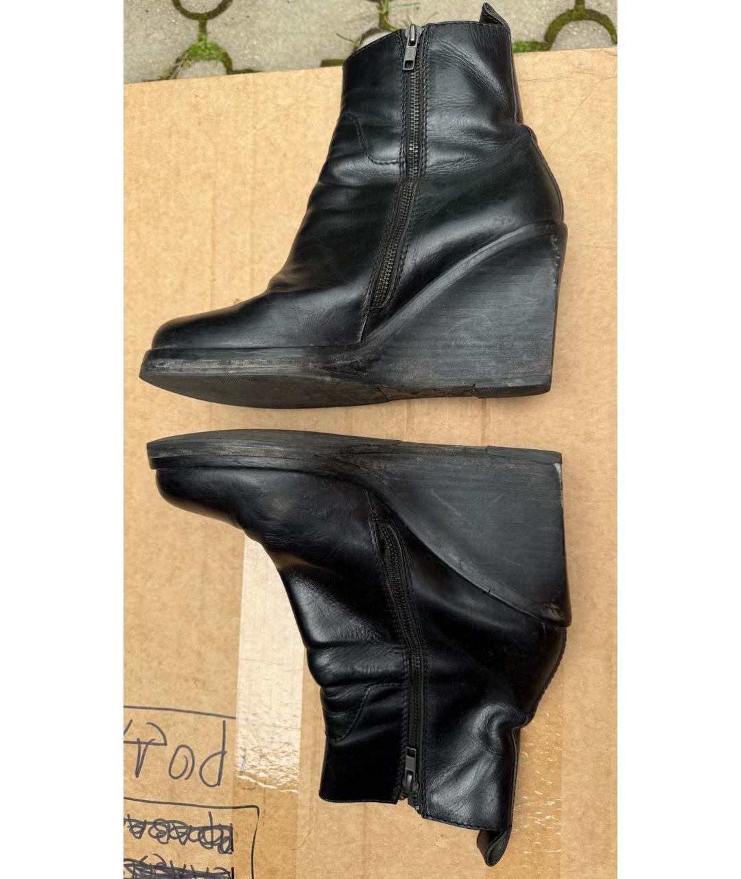 ANN DEMEULEMEESTER Черные кожаные ботильоны, фото 6