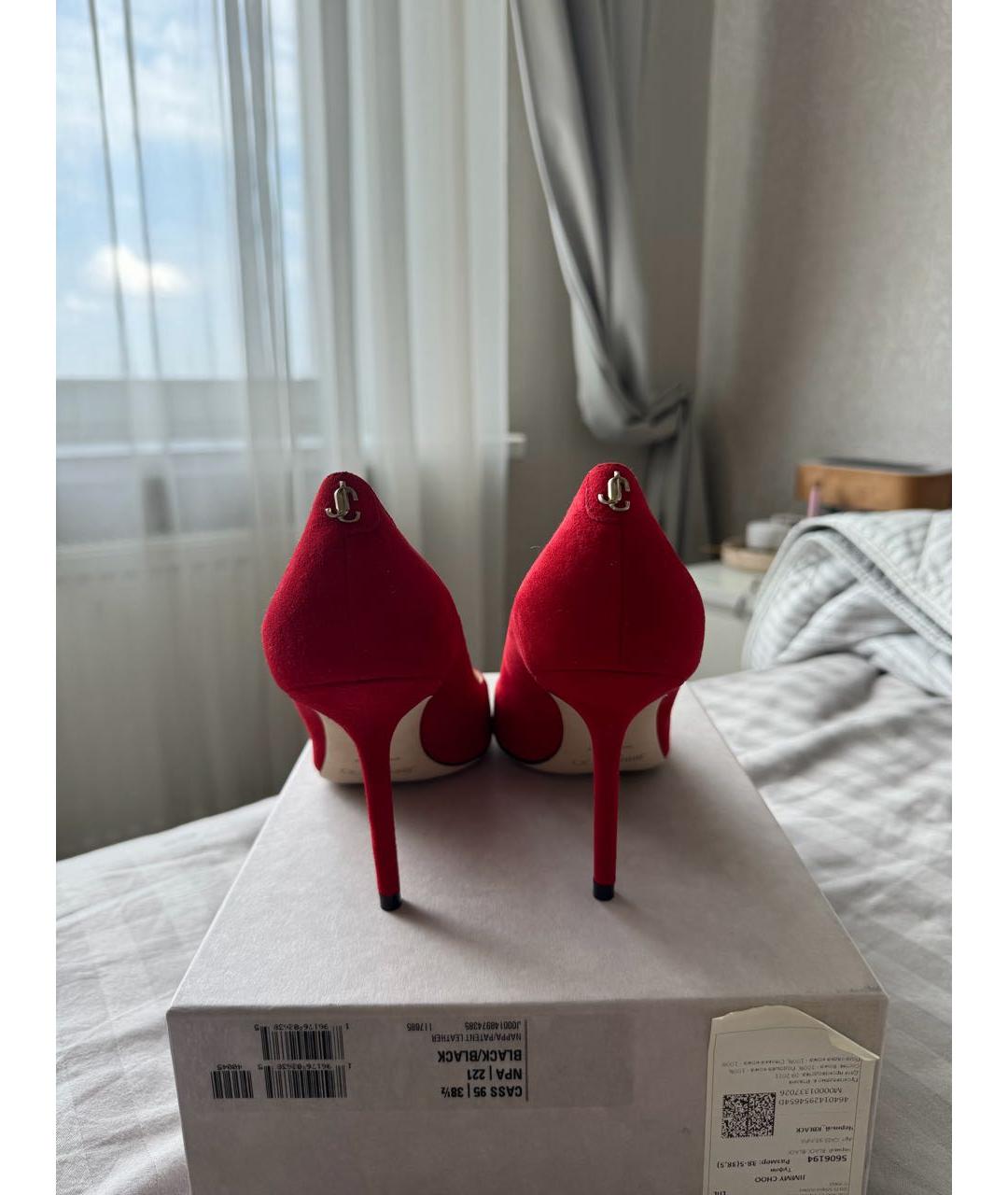 JIMMY CHOO Красные замшевые туфли, фото 4