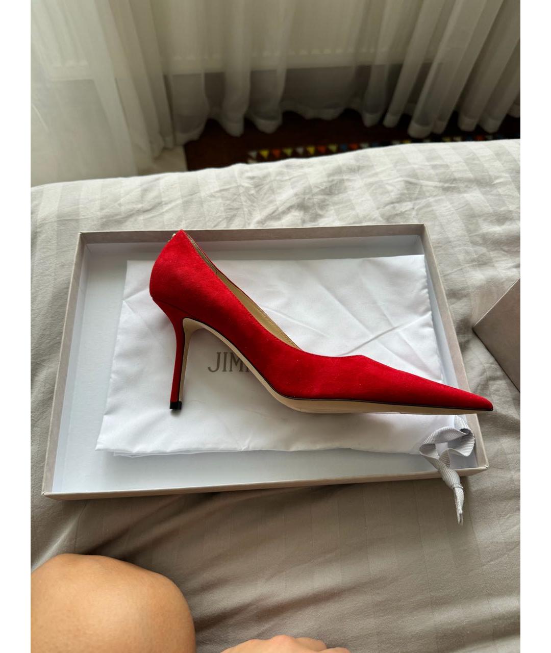 JIMMY CHOO Красные замшевые туфли, фото 7