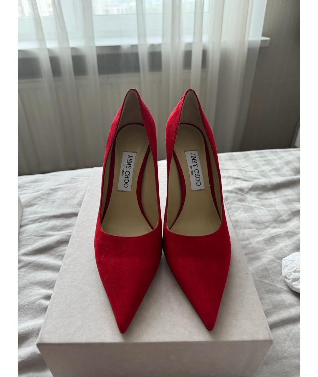 JIMMY CHOO Красные замшевые туфли, фото 2
