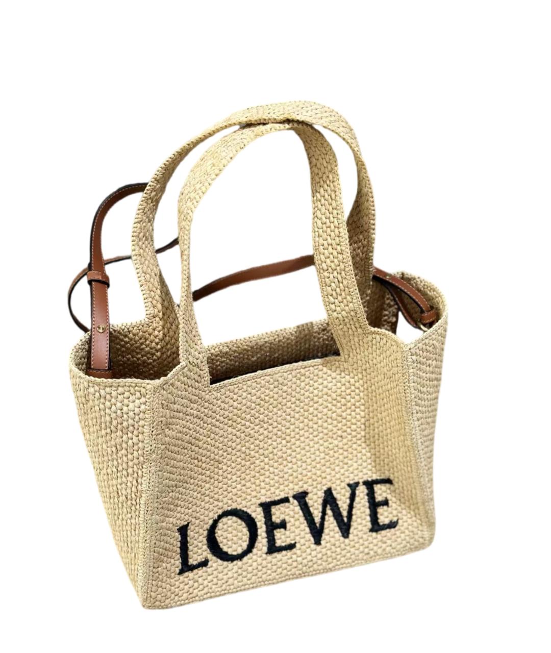 LOEWE Бежевая сумка тоут, фото 1