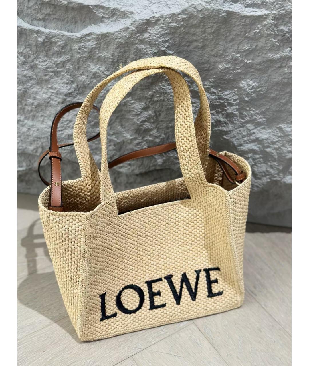 LOEWE Бежевая сумка тоут, фото 2