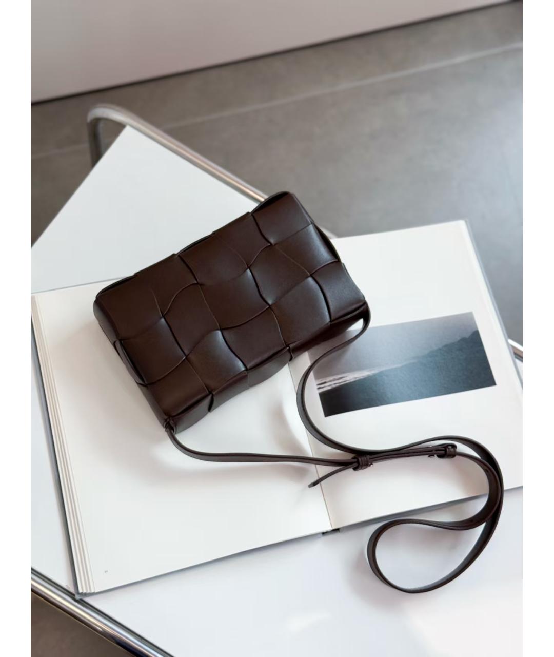 BOTTEGA VENETA Черная кожаная сумка через плечо, фото 4