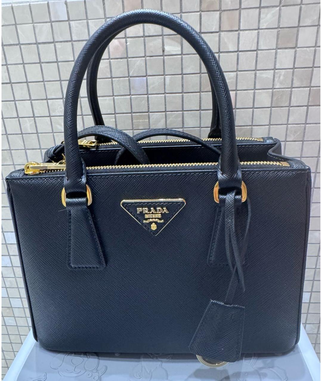PRADA Черная кожаная сумка тоут, фото 5
