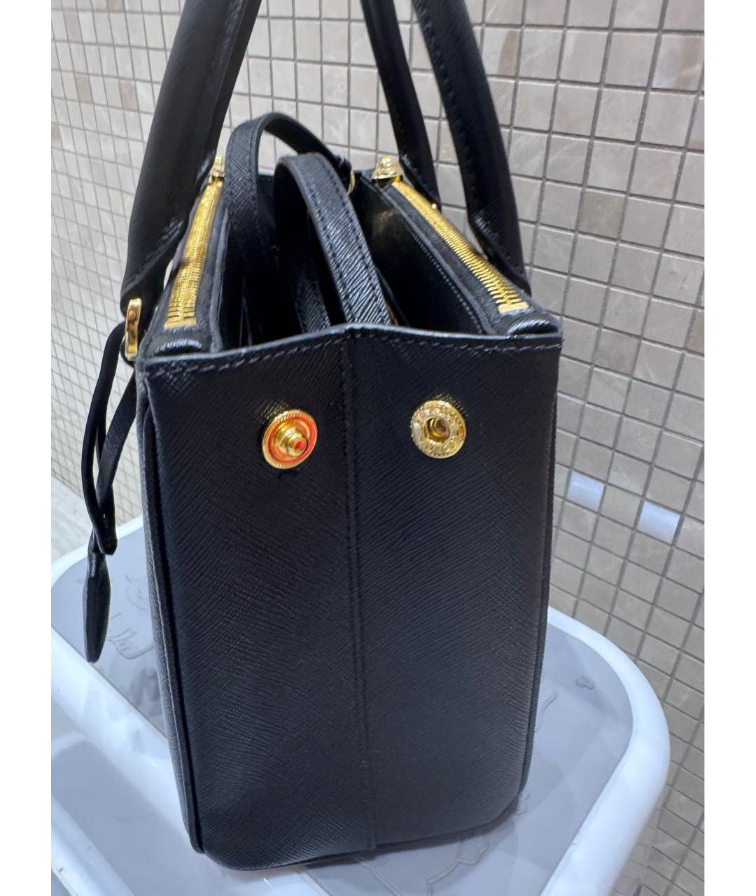 PRADA Черная кожаная сумка тоут, фото 2