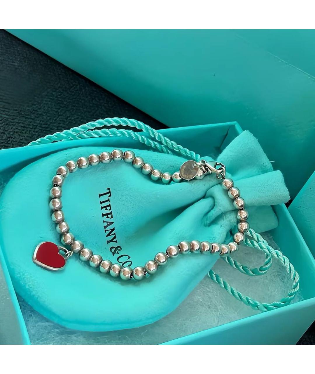 TIFFANY&CO Красный серебряный браслет, фото 3