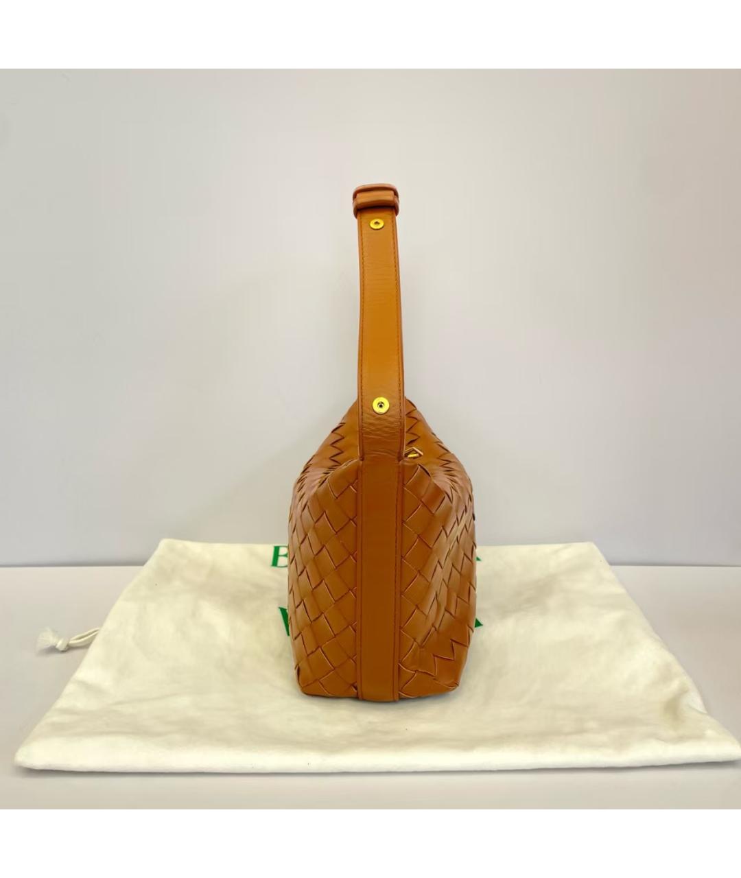 BOTTEGA VENETA Коричневая кожаная сумка с короткими ручками, фото 3