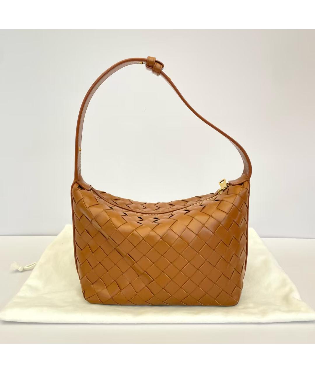 BOTTEGA VENETA Коричневая кожаная сумка с короткими ручками, фото 2