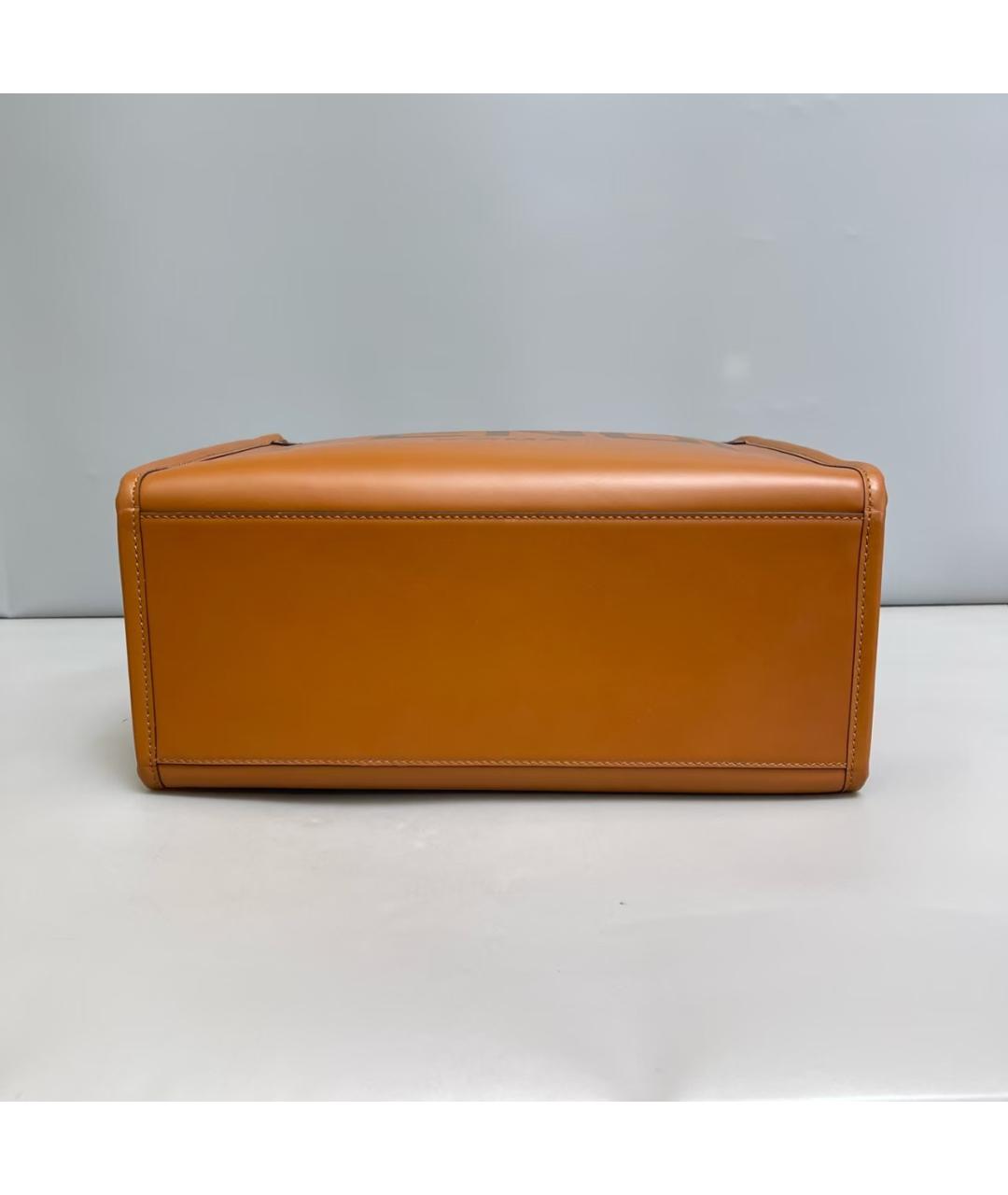 FENDI Оранжевая кожаная сумка тоут, фото 5