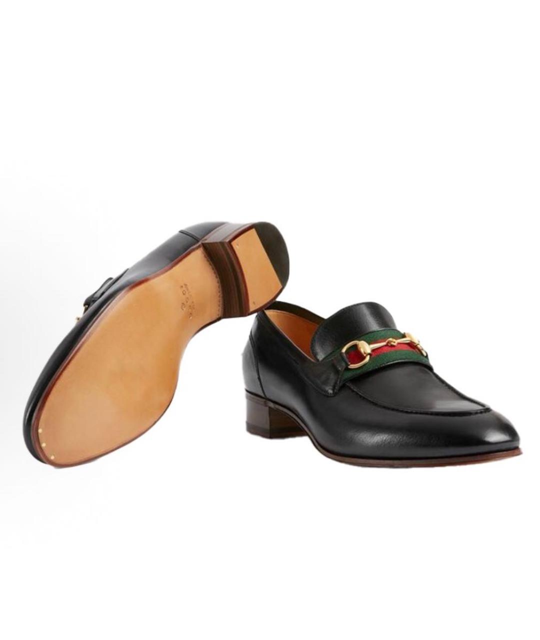 GUCCI Черные кожаные лоферы, фото 5