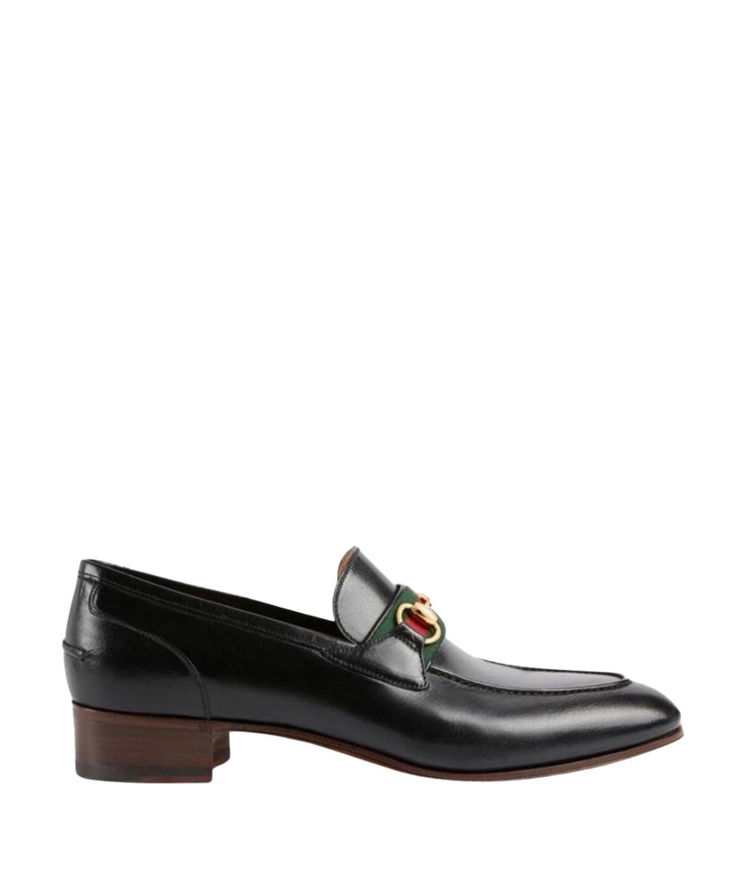 GUCCI Черные кожаные лоферы, фото 1