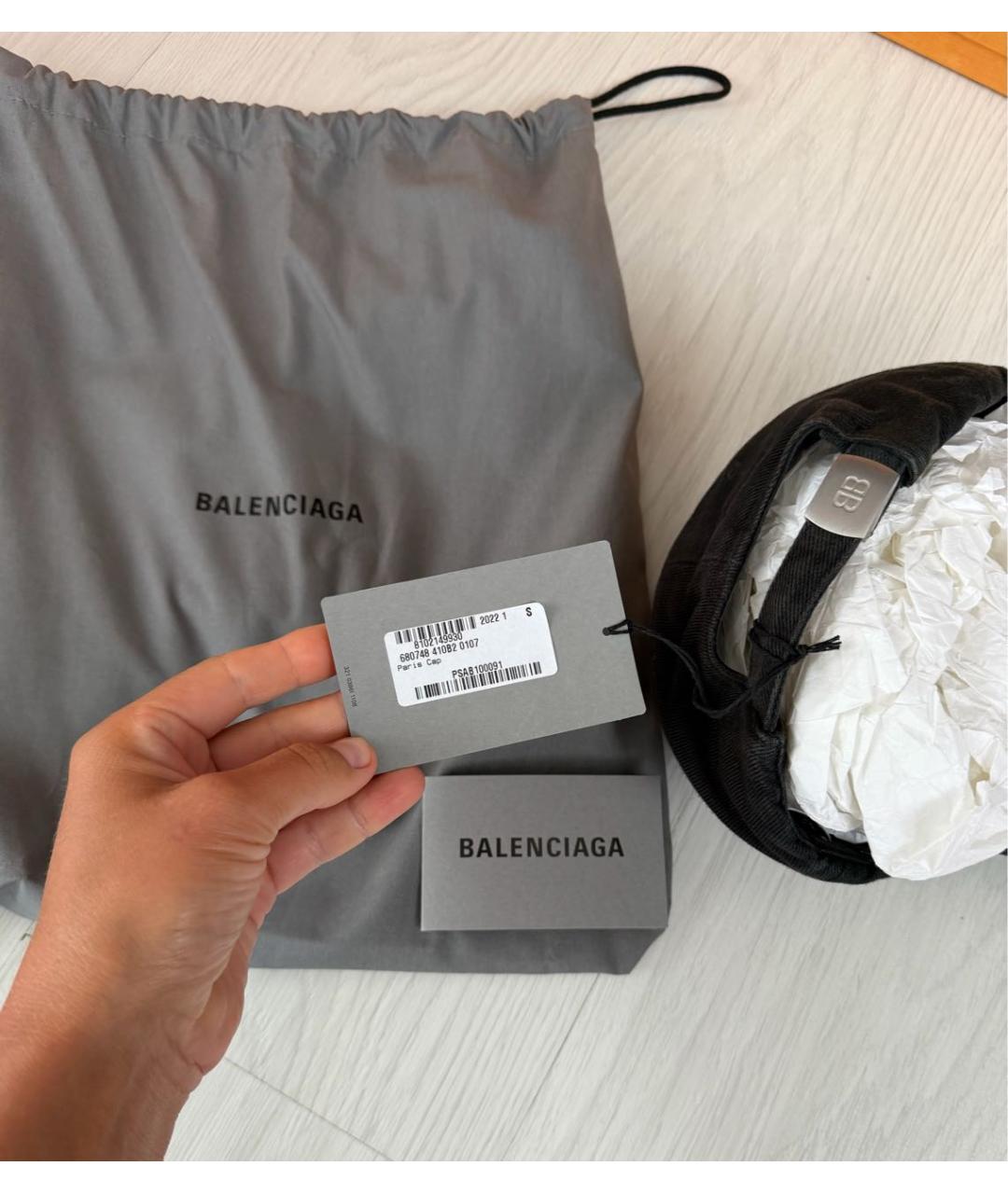 BALENCIAGA Черная хлопковая кепка, фото 7