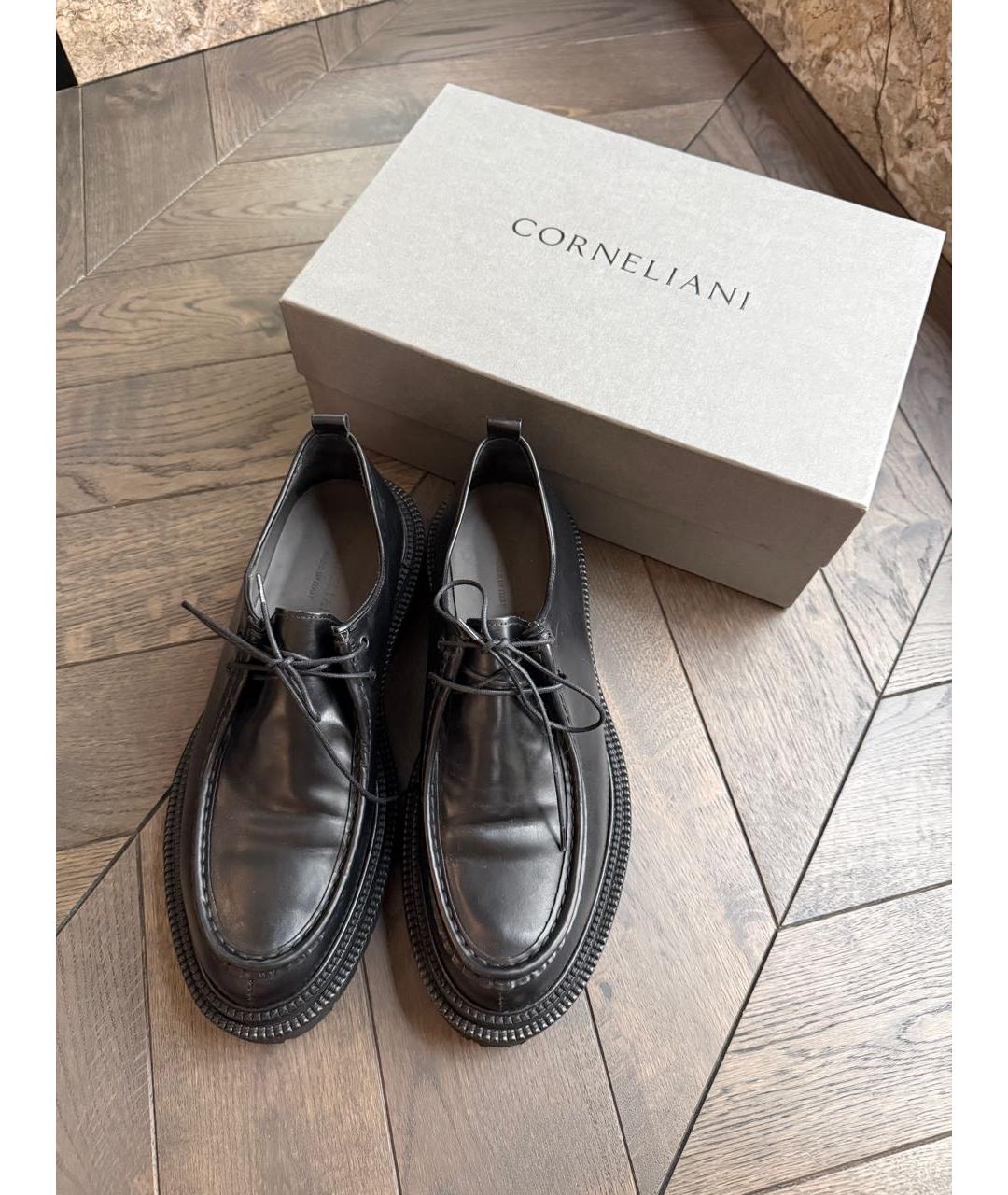 CORNELIANI Черные кожаные туфли, фото 4