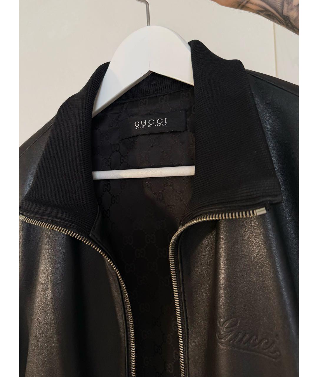 GUCCI Черная кожаная куртка, фото 3
