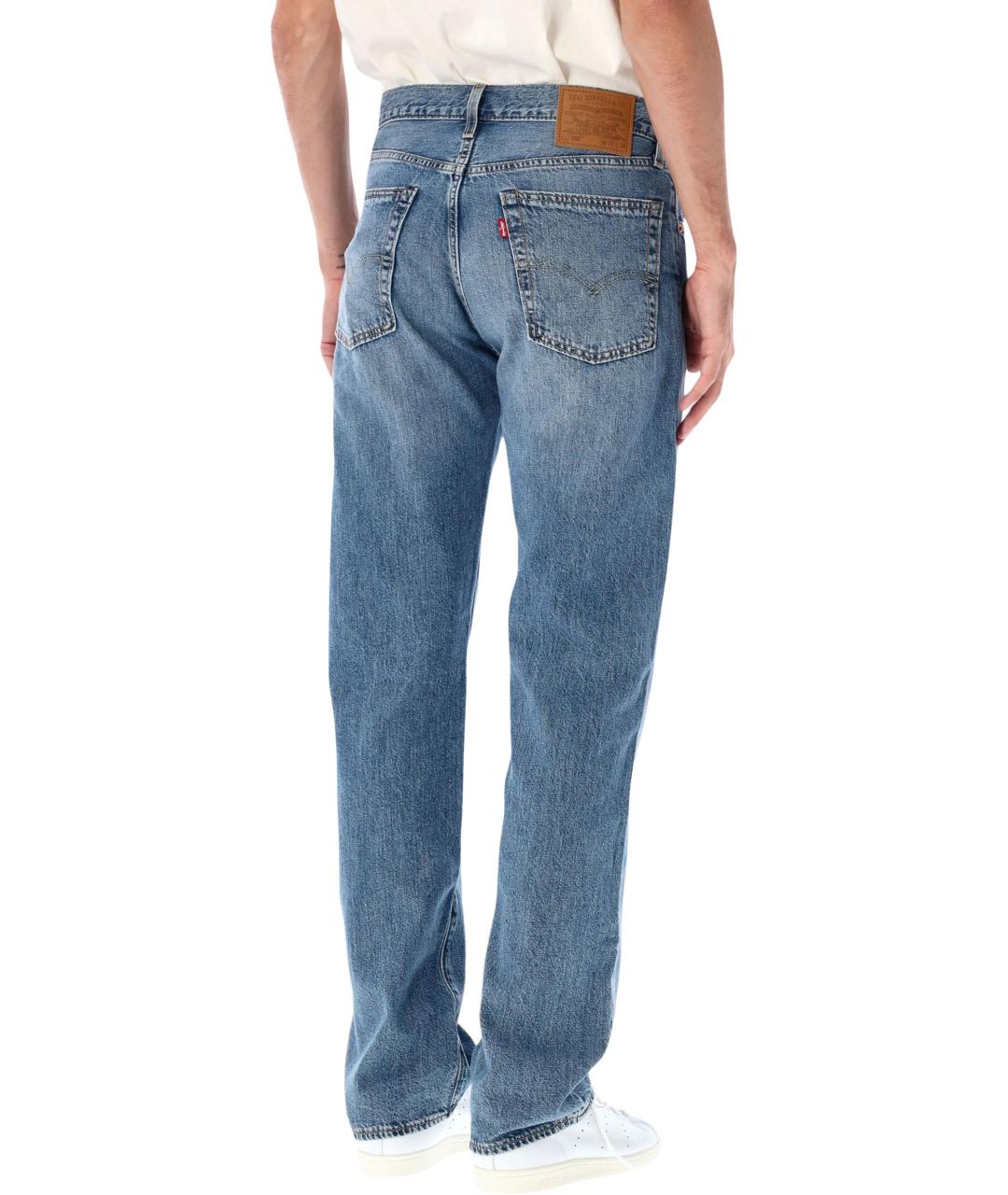 LEVI'S Голубые хлопковые прямые джинсы, фото 2