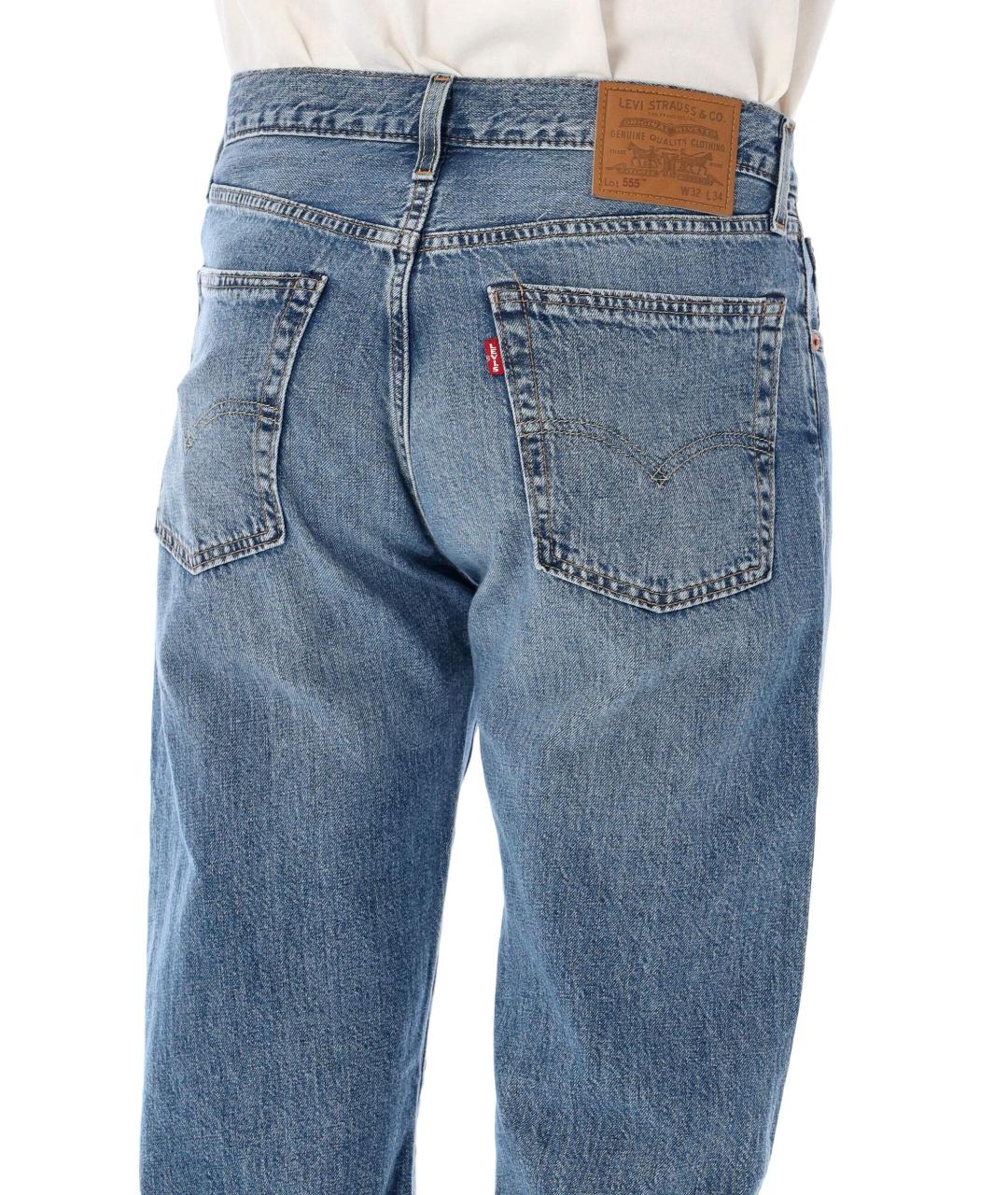 LEVI'S Голубые хлопковые прямые джинсы, фото 3