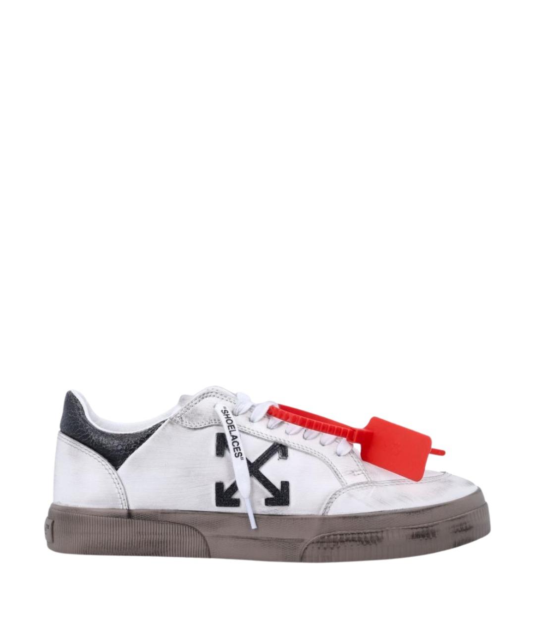 OFF-WHITE Белые кожаные низкие кроссовки / кеды, фото 1