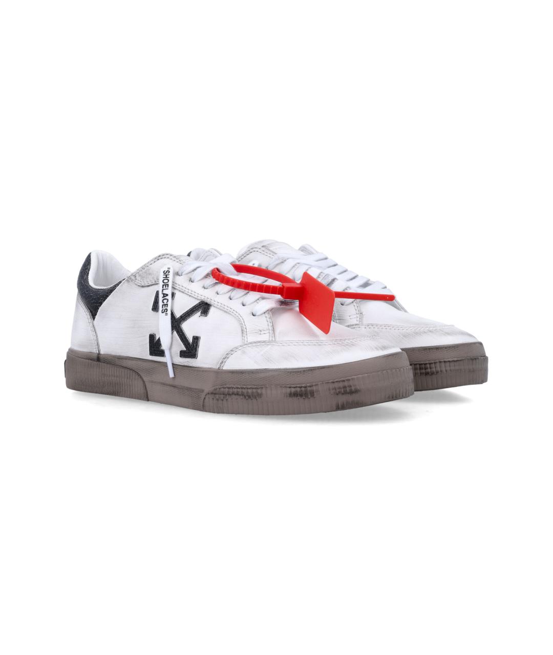 OFF-WHITE Белые кожаные низкие кроссовки / кеды, фото 3