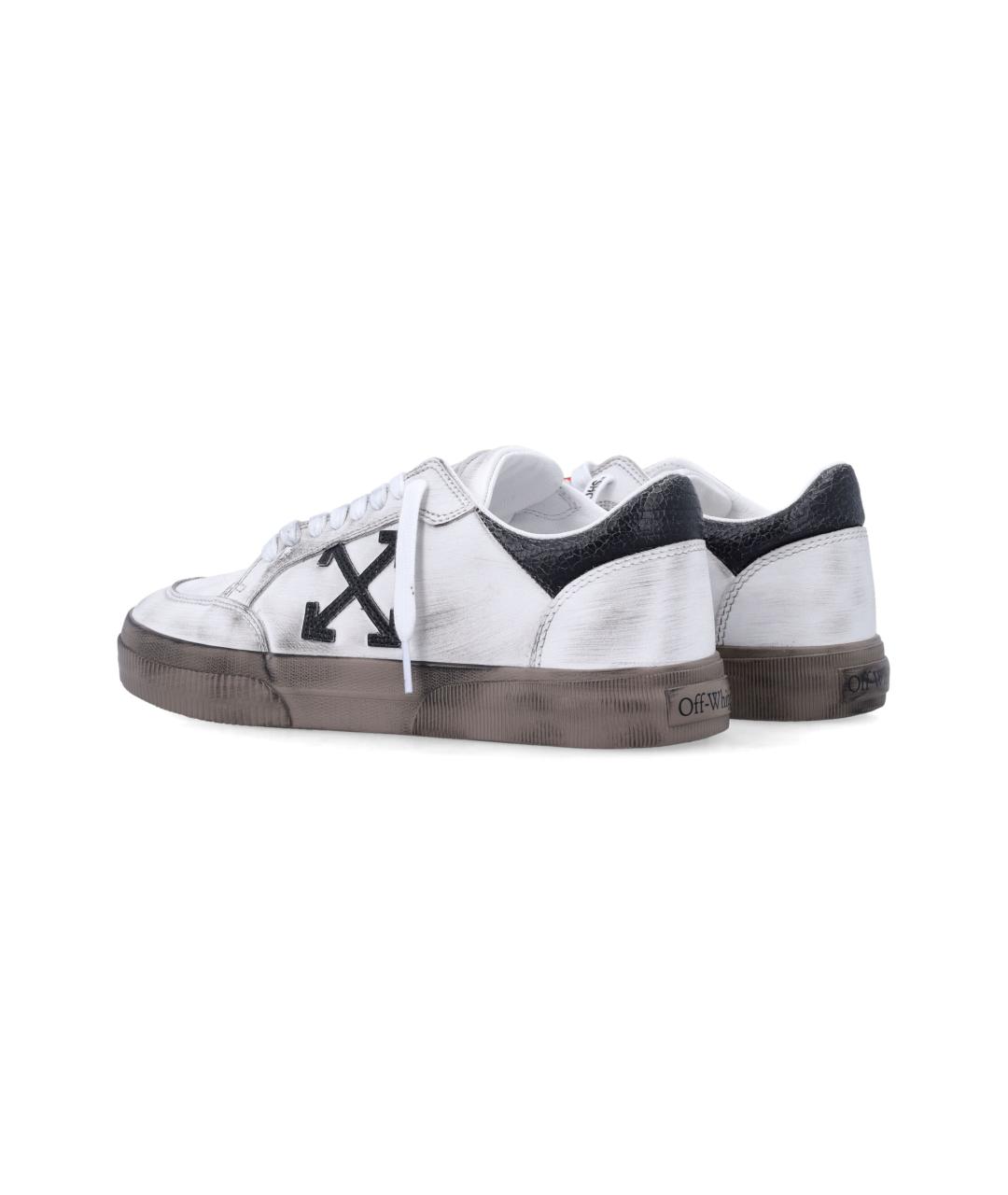 OFF-WHITE Белые кожаные низкие кроссовки / кеды, фото 4