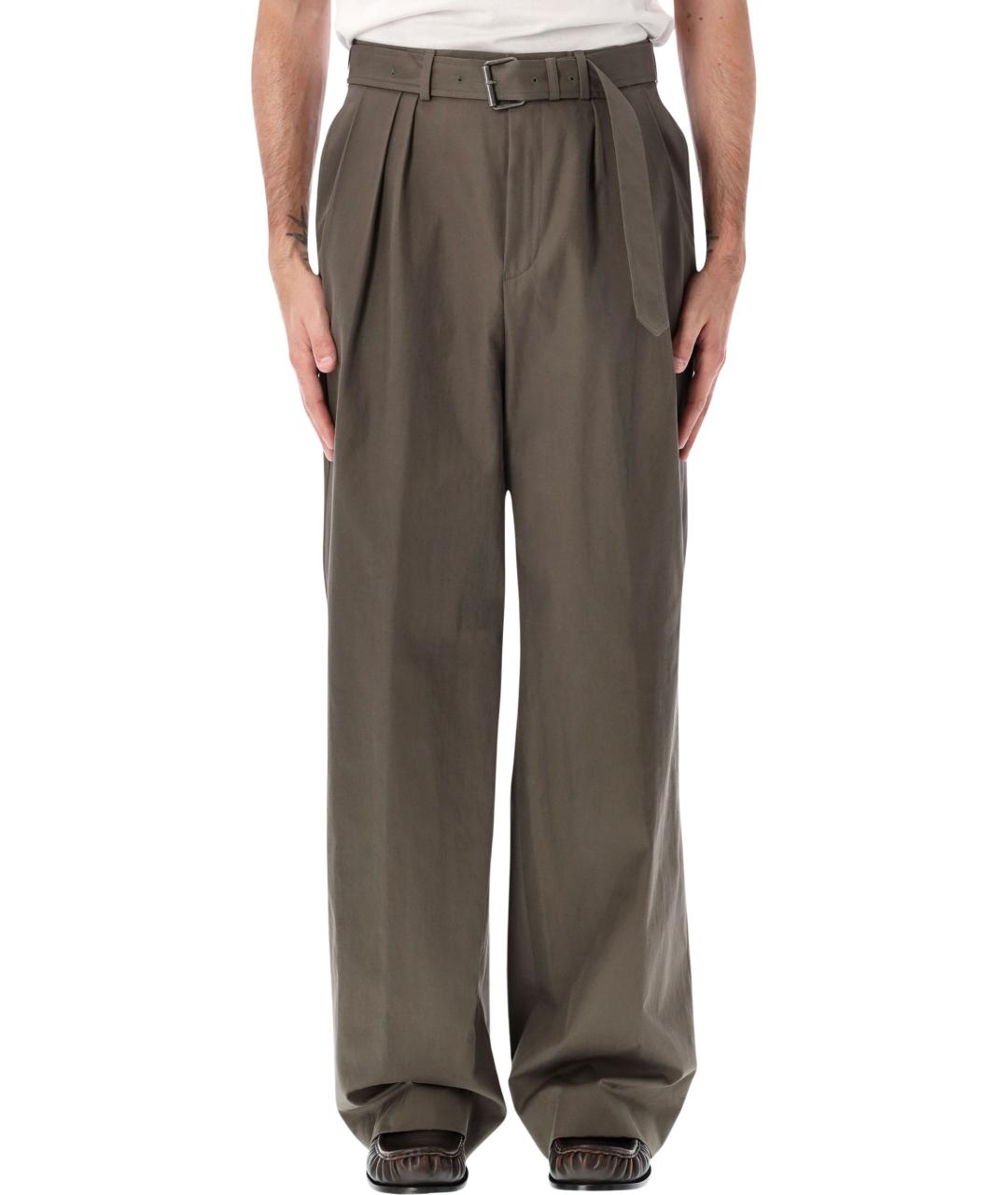 DRIES VAN NOTEN Хаки хлопковые повседневные брюки, фото 1