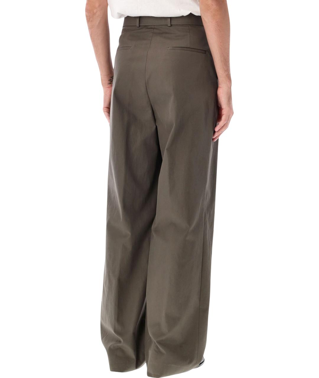 DRIES VAN NOTEN Хаки хлопковые повседневные брюки, фото 2