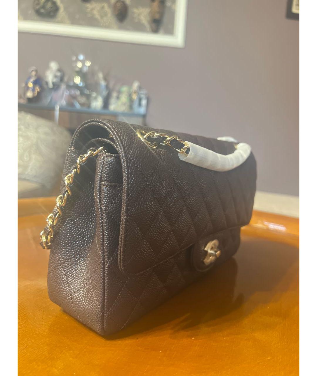 CHANEL Коричневая кожаная сумка через плечо, фото 2